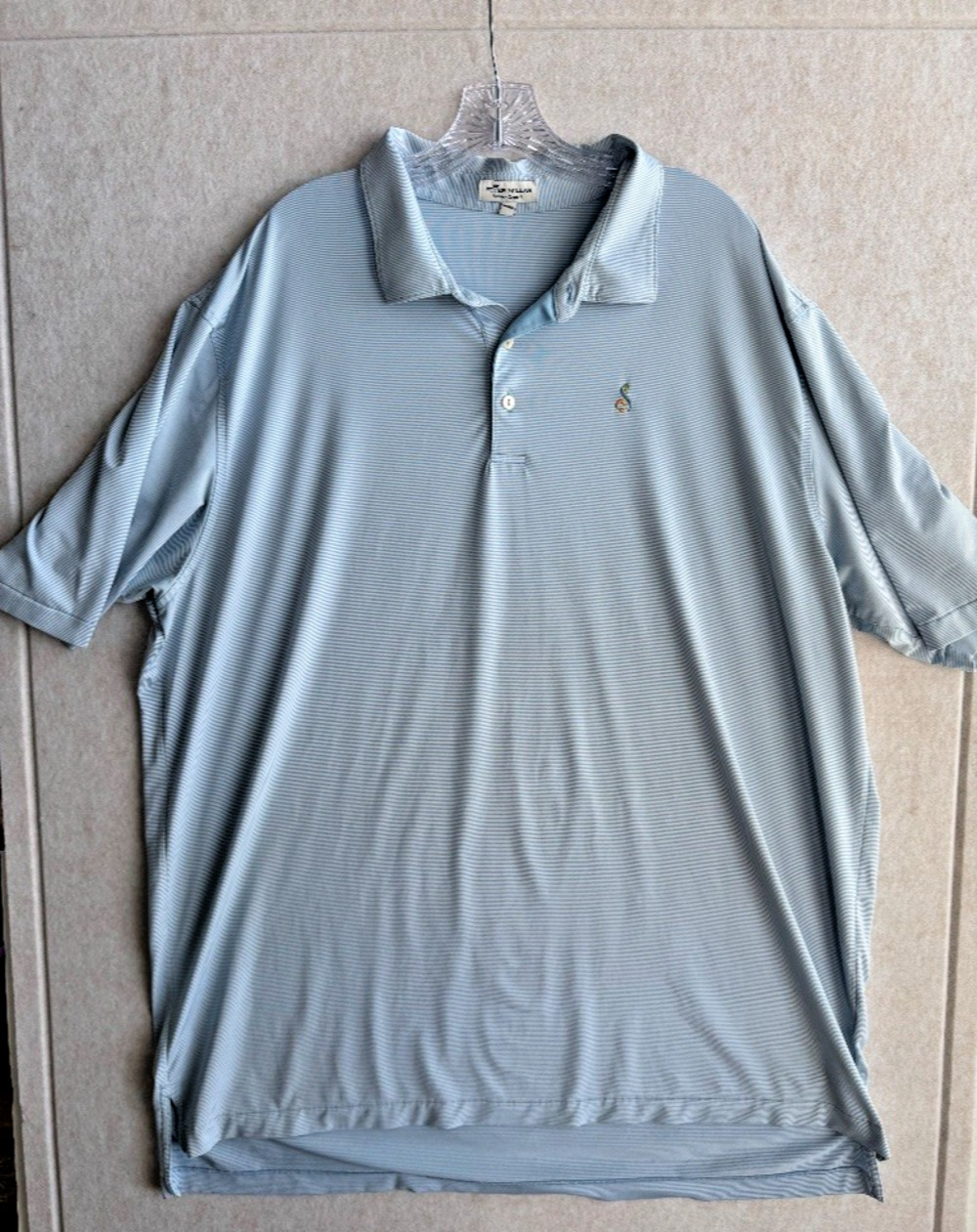 Peter Millar Summer Comfort Polo Mens 3XL Blue White Stripe Golf Performance